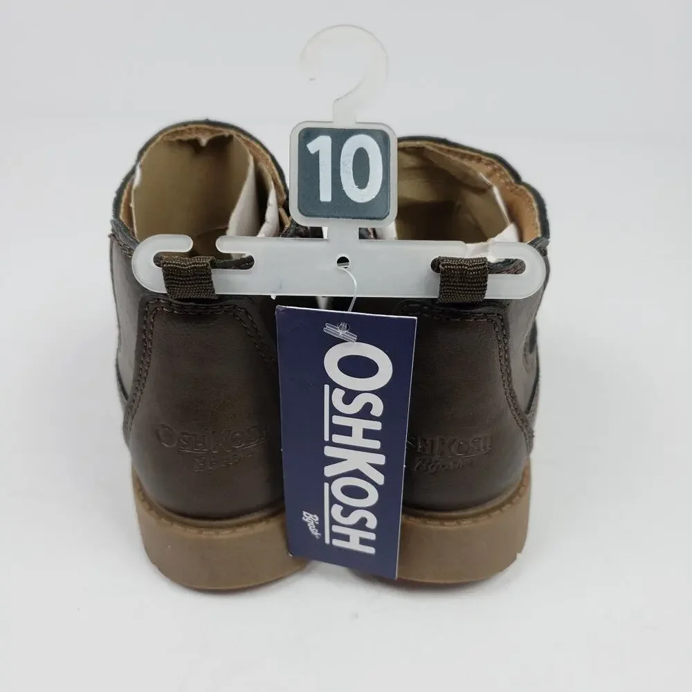 OshKosh B'Gosh Sebastian Toddler Girls Size 10 Taupe Side Zip Bootie Shoes